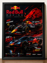 Red Bull Racing Inspired A4 Photo Frame | F1 Racing Car & Supercar Poster | Premium Wall Decor for Car Lovers