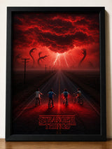 Stranger Things A5 Photo Frame | Horror Series Poster | Upside Down & Mystery Wall Decor | Black Frame